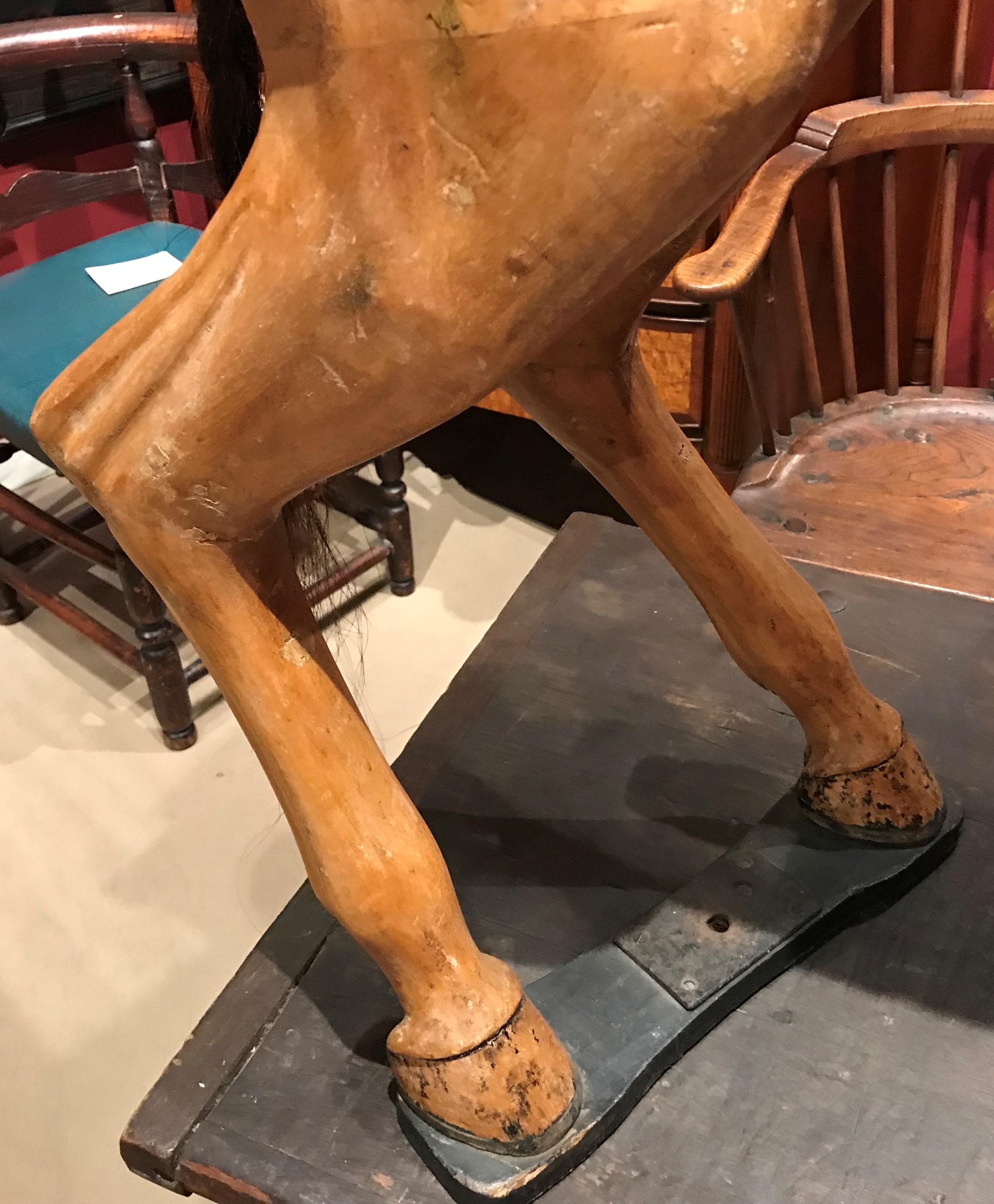 19th Century Polychrome Carved Carousel Horse on Stand 2