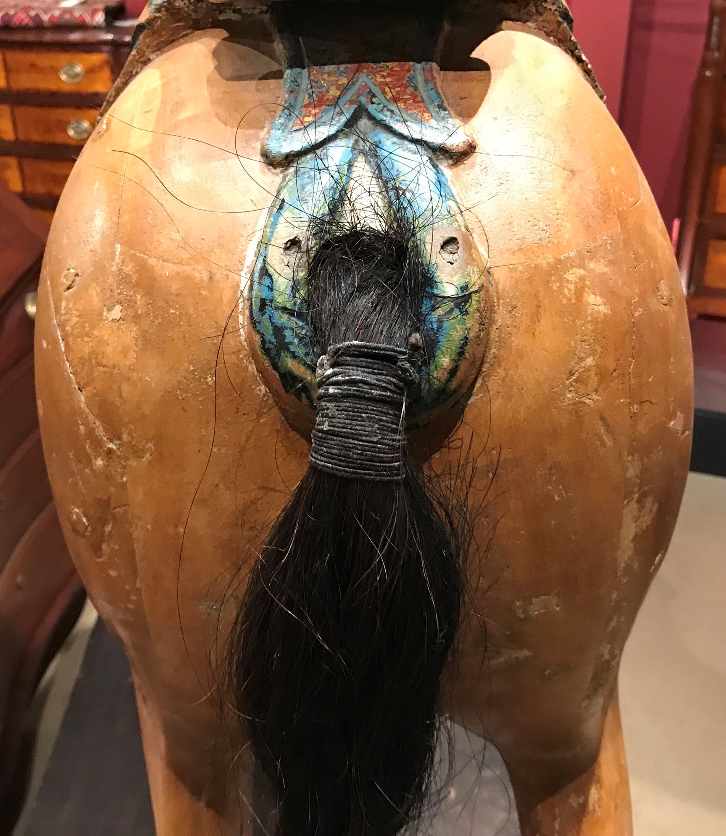 19th Century Polychrome Carved Carousel Horse on Stand 3