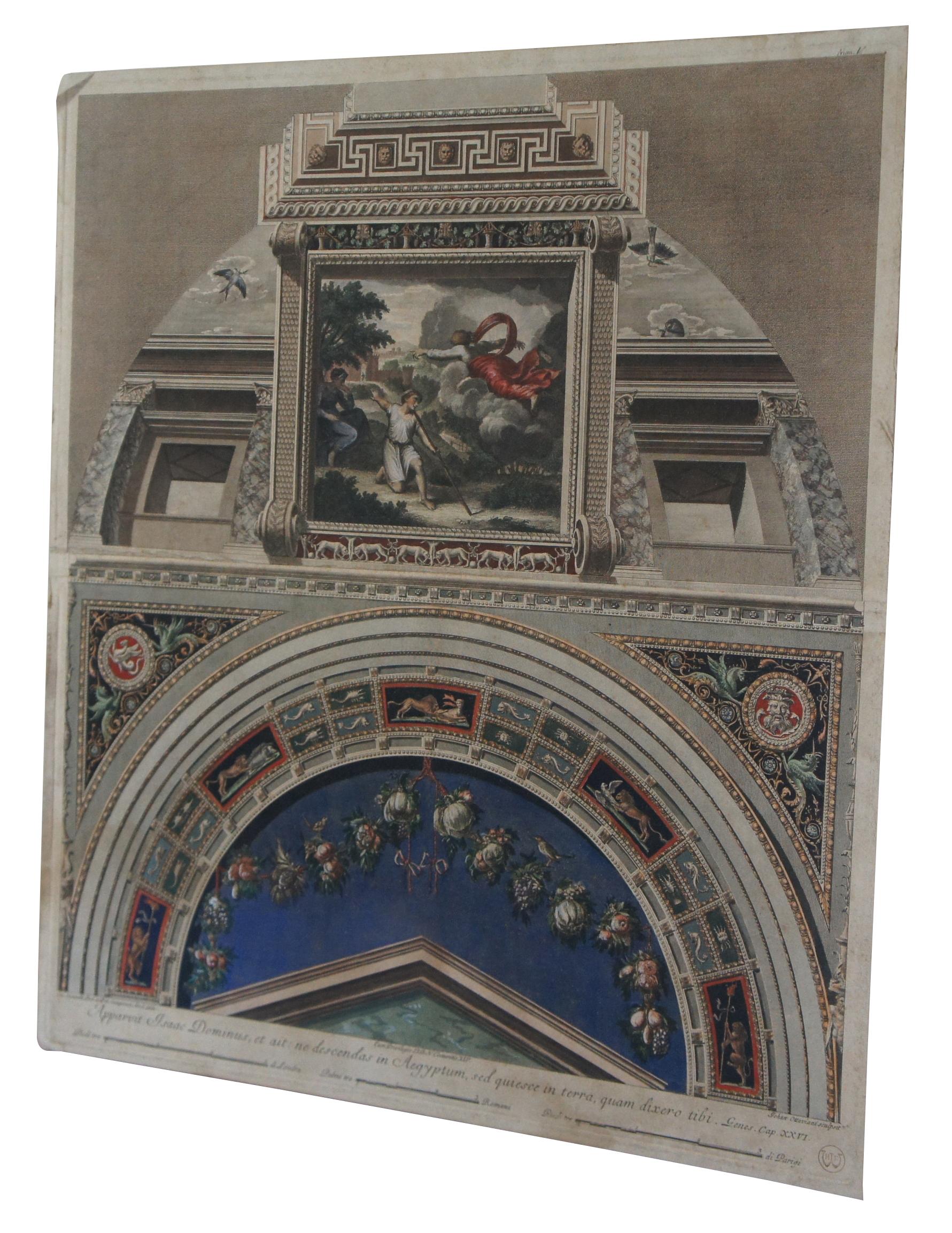 mehrfarbiger Kupferstich aus dem 19. Jahrhundert Johan Ottaviani Logge di Rafaele nel Vaticano

Italienische Architektur antike Gravur. Johann Ottaviani, nach Gaetano Savorelli und Pietro Camporesi Platte aus 