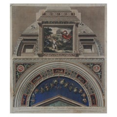 19th Century Polychrome Engraving Johan Ottaviani Logge di Rafaele Nel Vaticano