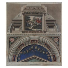 gravure polychrome du 19ème siècle Johan Ottaviani Logge di Rafaele Nel Vaticano