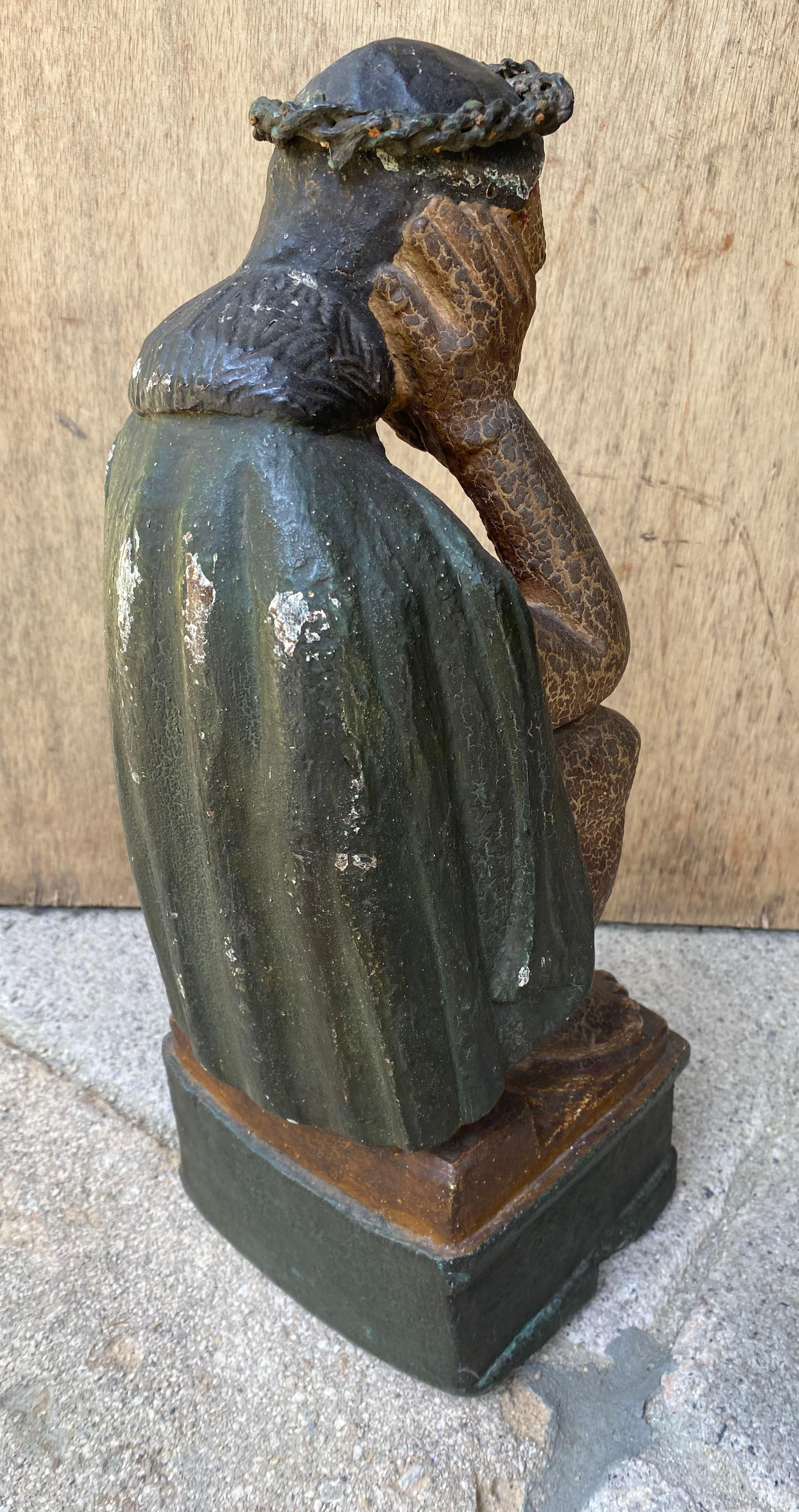 Guatemalteco Gesù del Getsemani policromo del XIX secolo in vendita