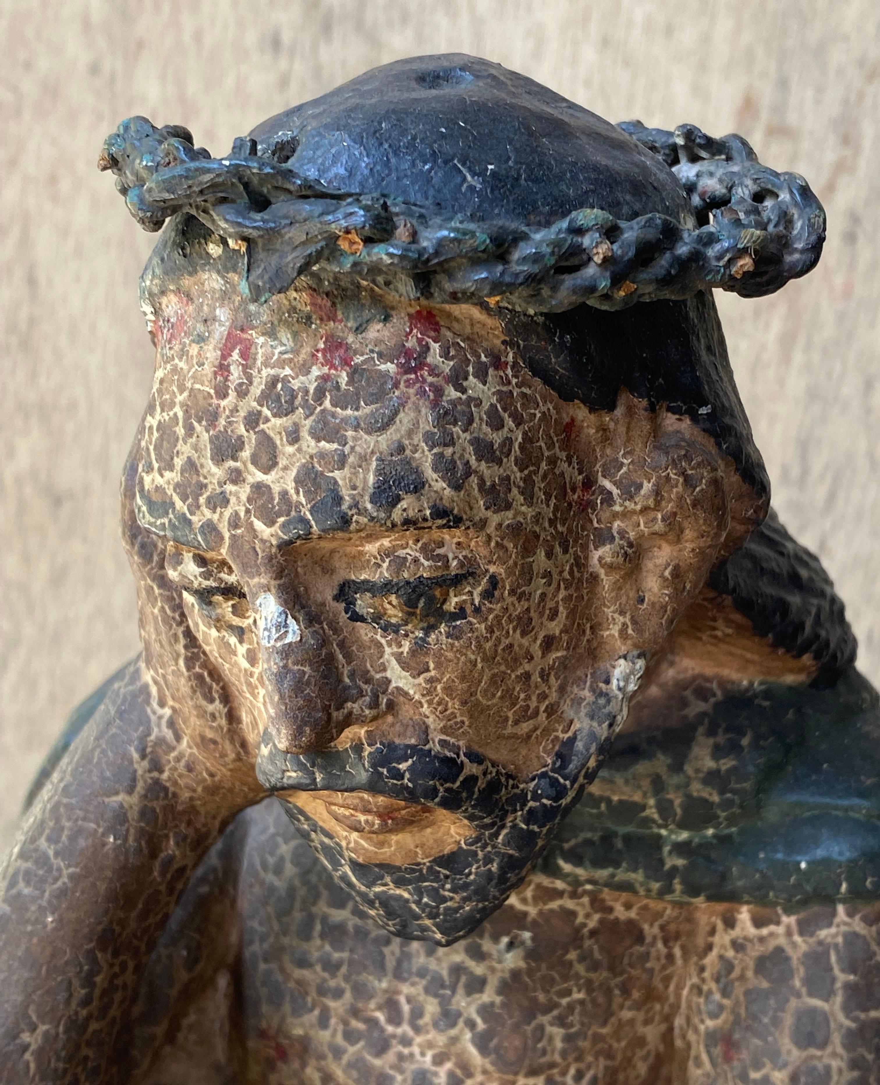 Gesù del Getsemani policromo del XIX secolo In condizioni buone in vendita a Los Angeles, CA