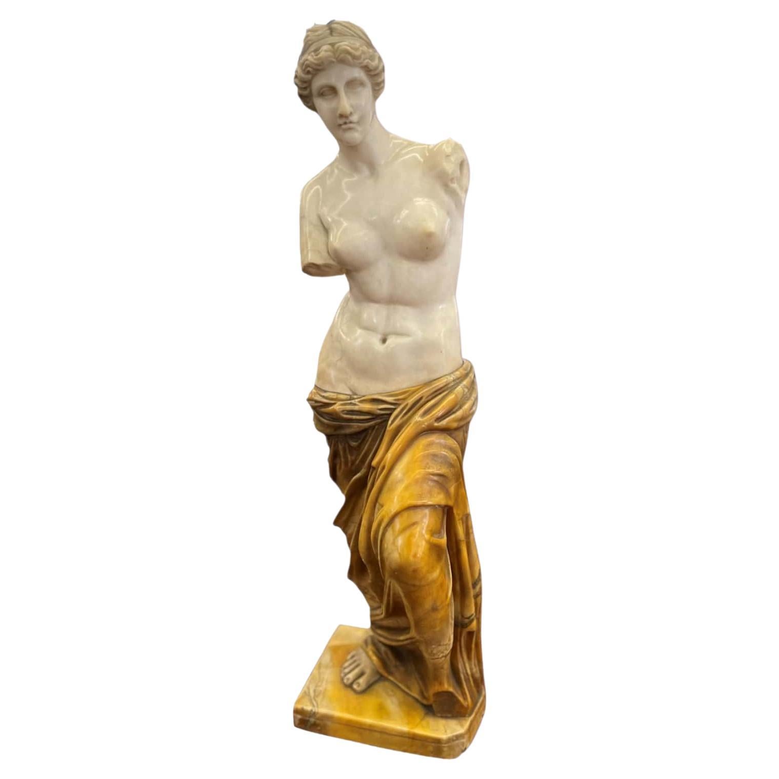 19th Century, Polychrome Marble Sculpture, Aphrodite of Milo For Sale
