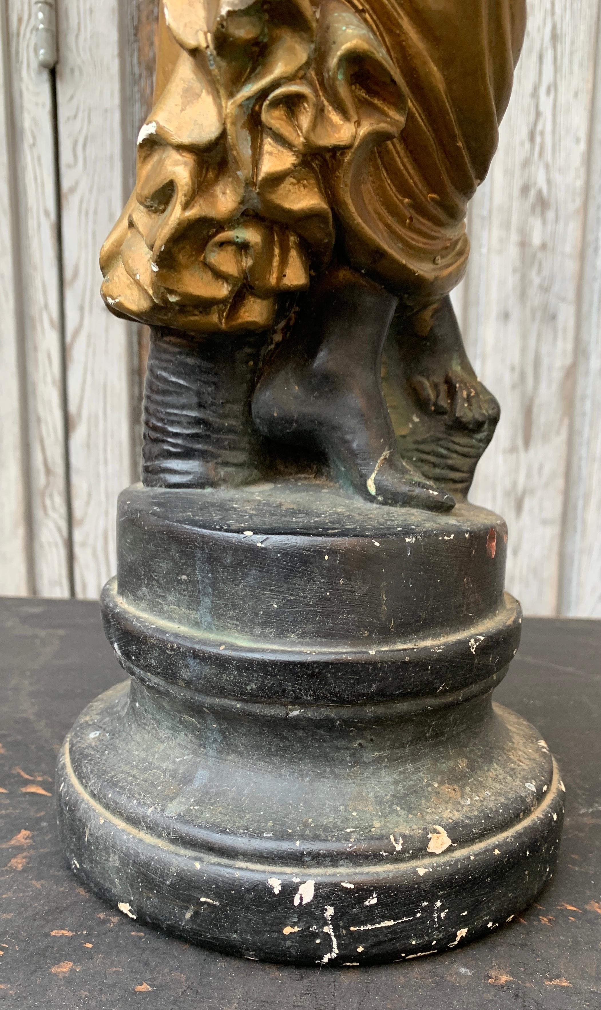 Sculpture polychrome d'une femme romaine du 19ème siècle en vente 1