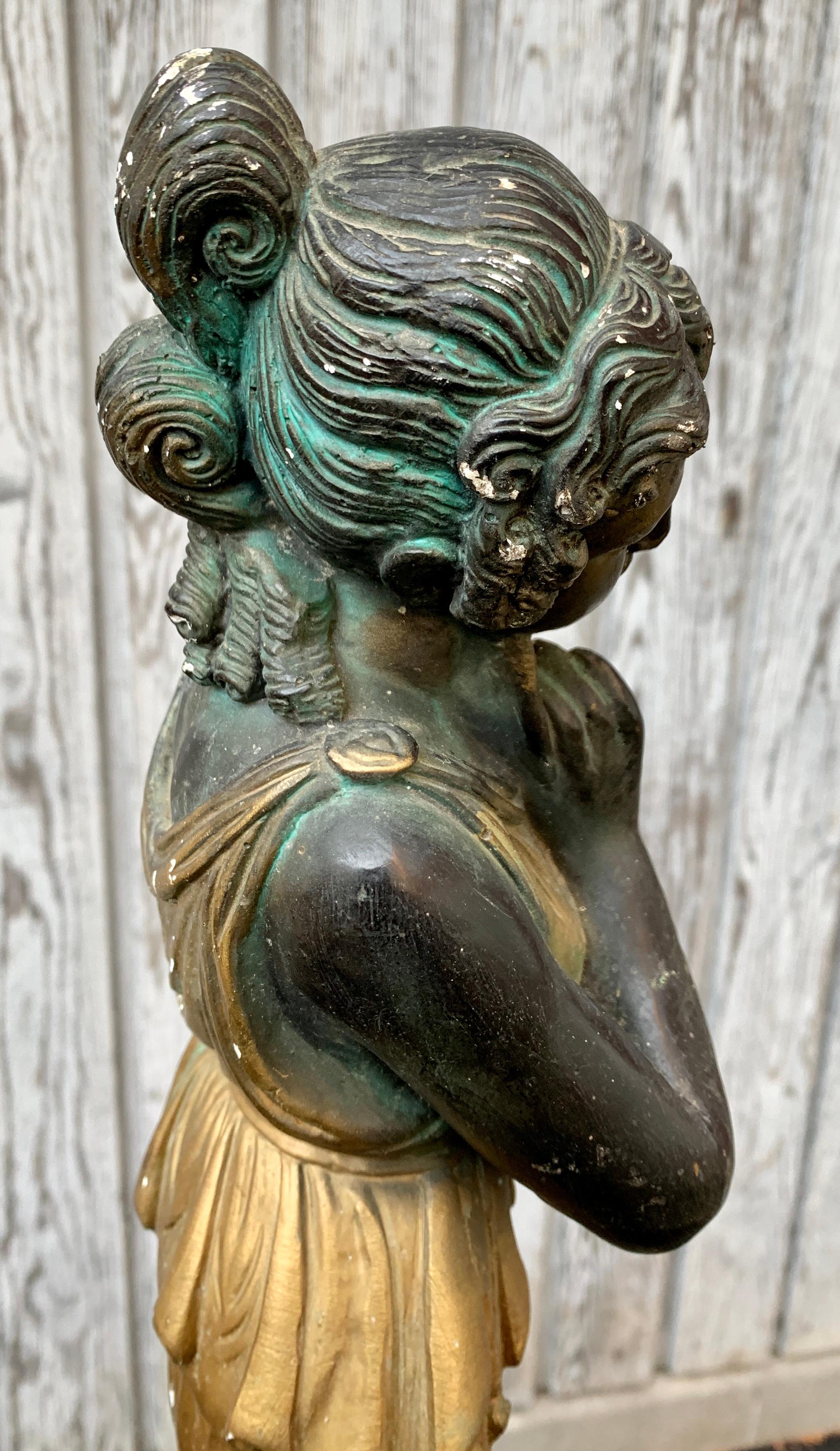 Polychrome Skulptur einer römischen Frau aus dem 19. Jahrhundert im Angebot 1