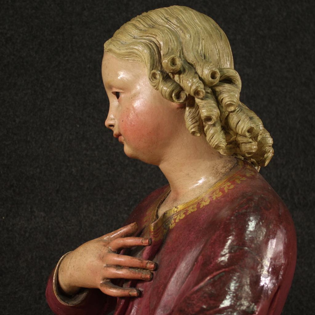 19th Century Polychrome Wood Italian Antique Religious Sculpture Jesus, 1880 6