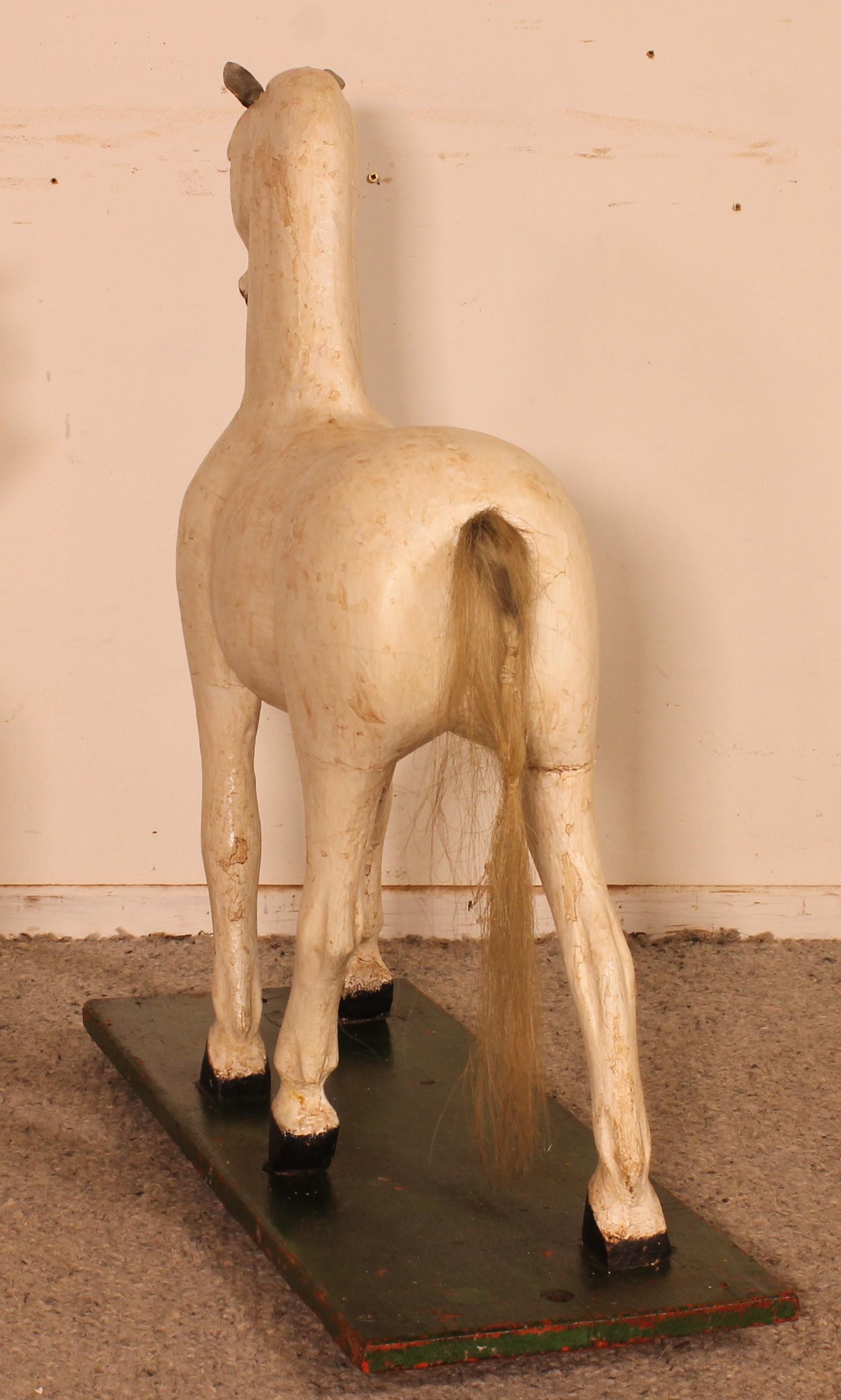 19th Century Polychrome Wooden Horse For Sale 5