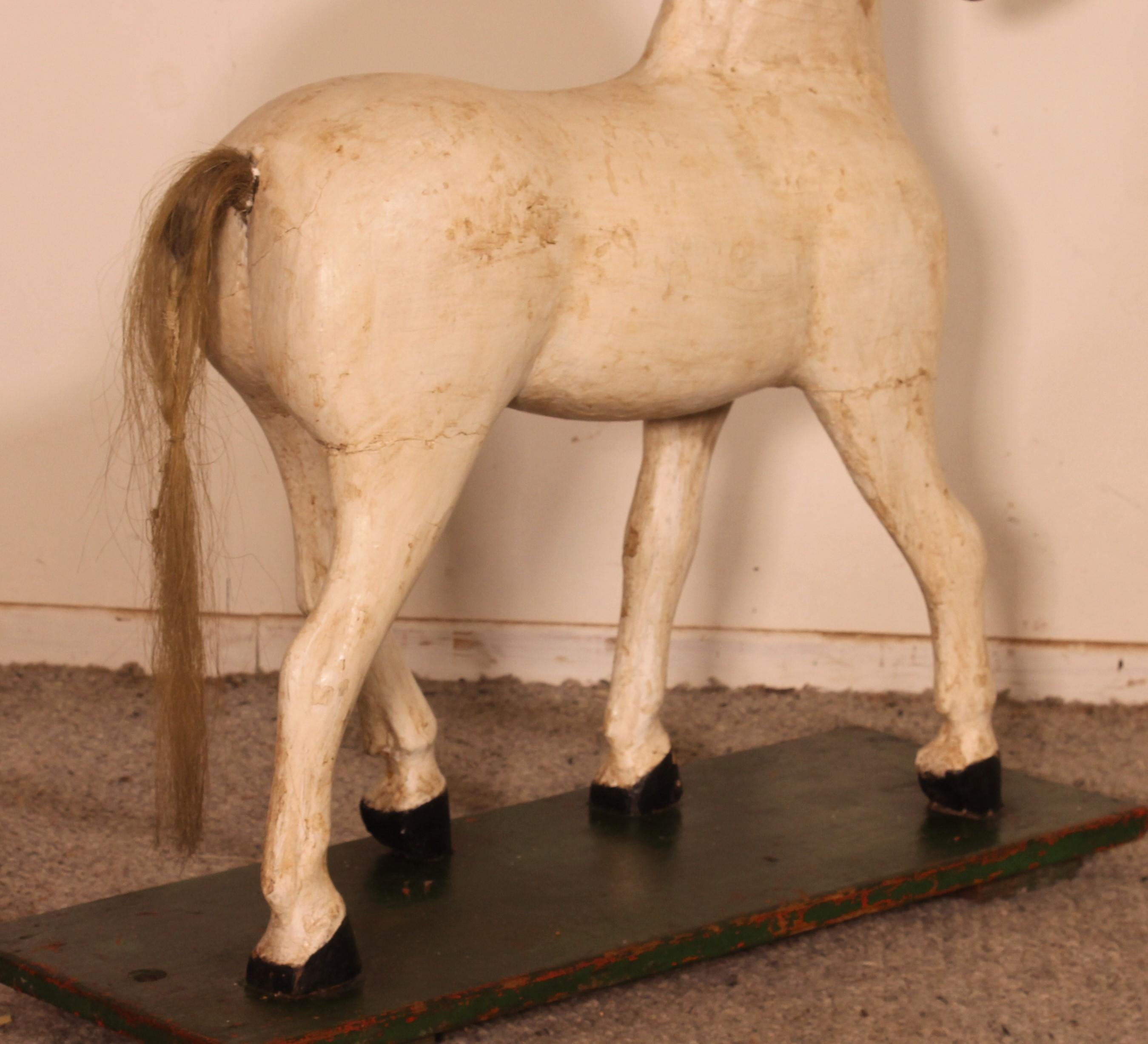 19th Century Polychrome Wooden Horse For Sale 6