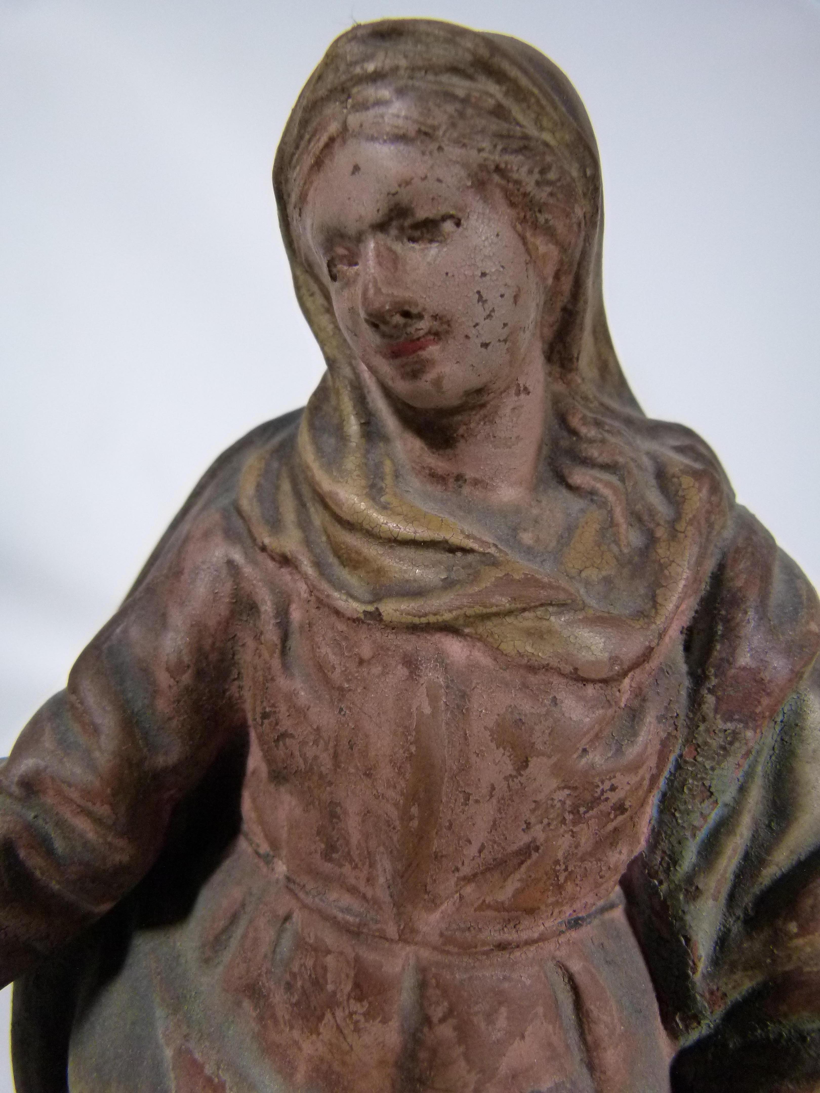 19th Century Polychromed Terracotta Virgin Figure 'Figurehead' 2
