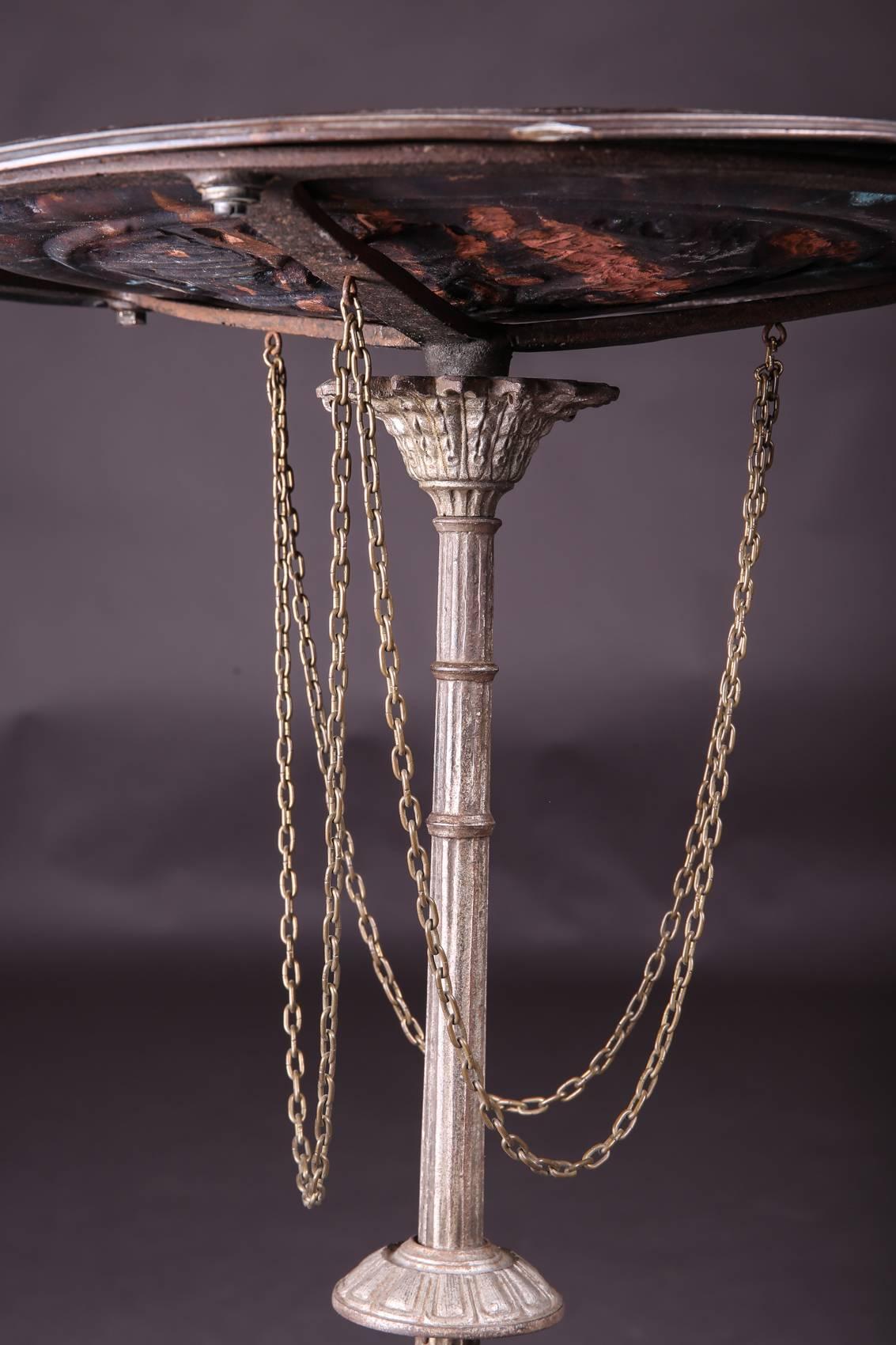 European 19th Century Pompey Metal Paw Shaped Feet Side Table For Sale