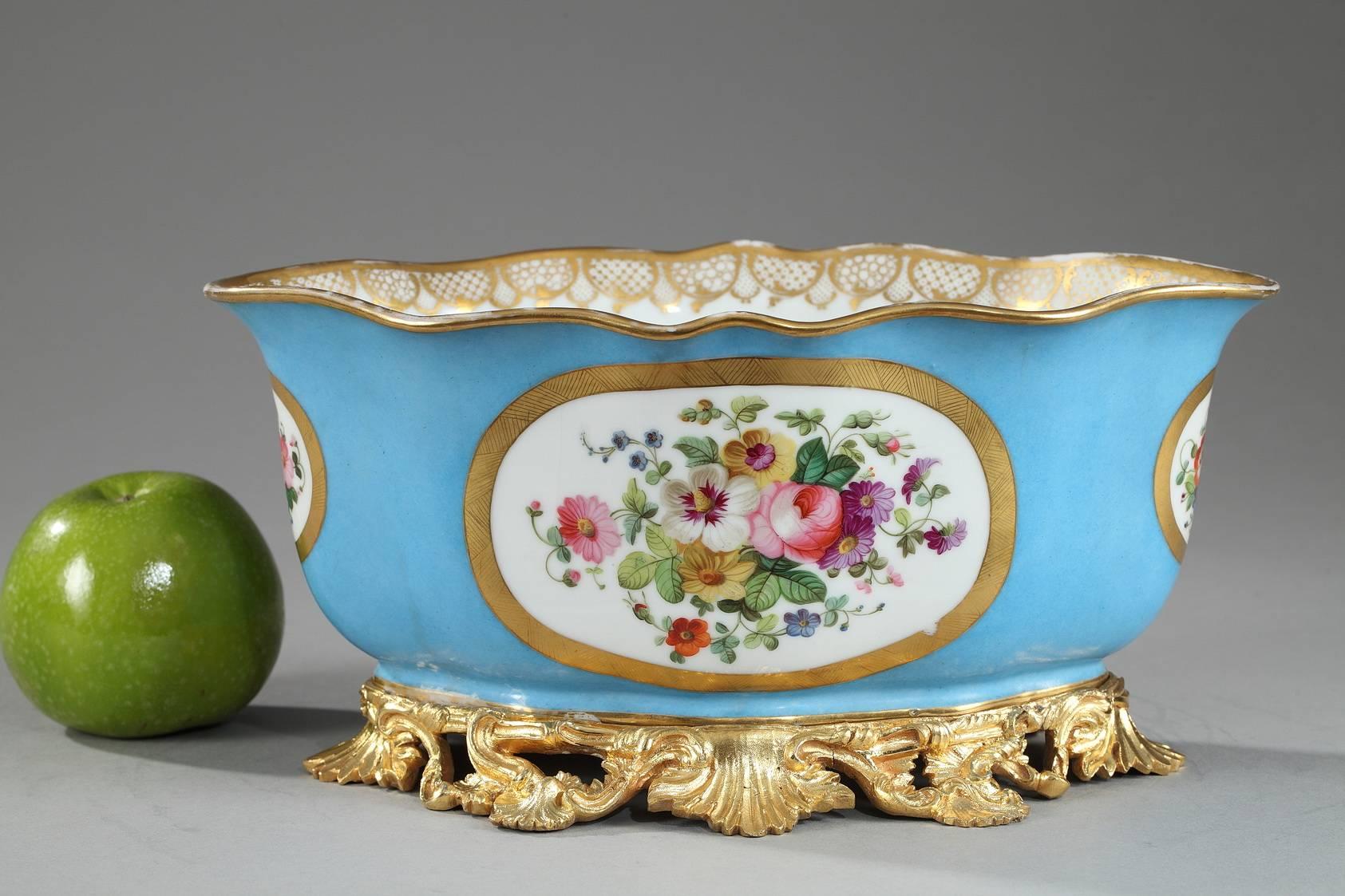 French 19th Century Porcelain and Ormolu Jardinière