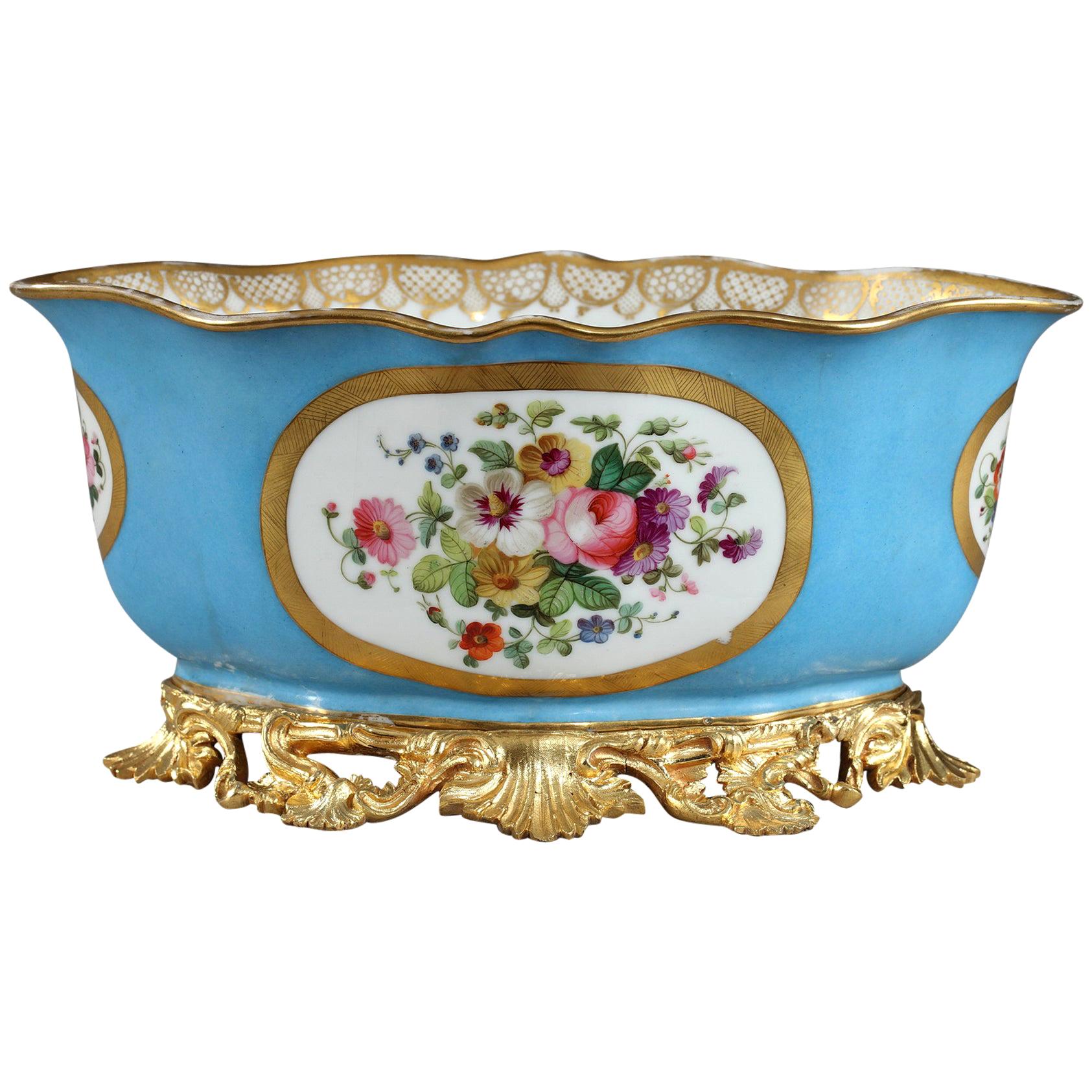 19th Century Porcelain and Ormolu Jardinière
