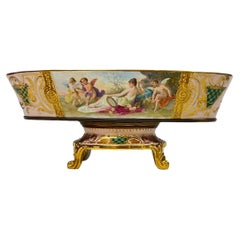 19th Century Porcelain Centerpiece Bowl / Jardiniere on Stand from Royal Vienna