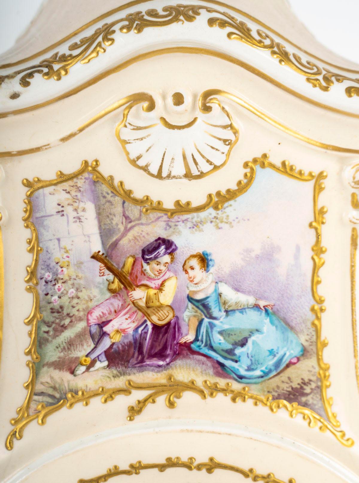 French 19th Century Porcelain Clock, Napoleon III Period. For Sale