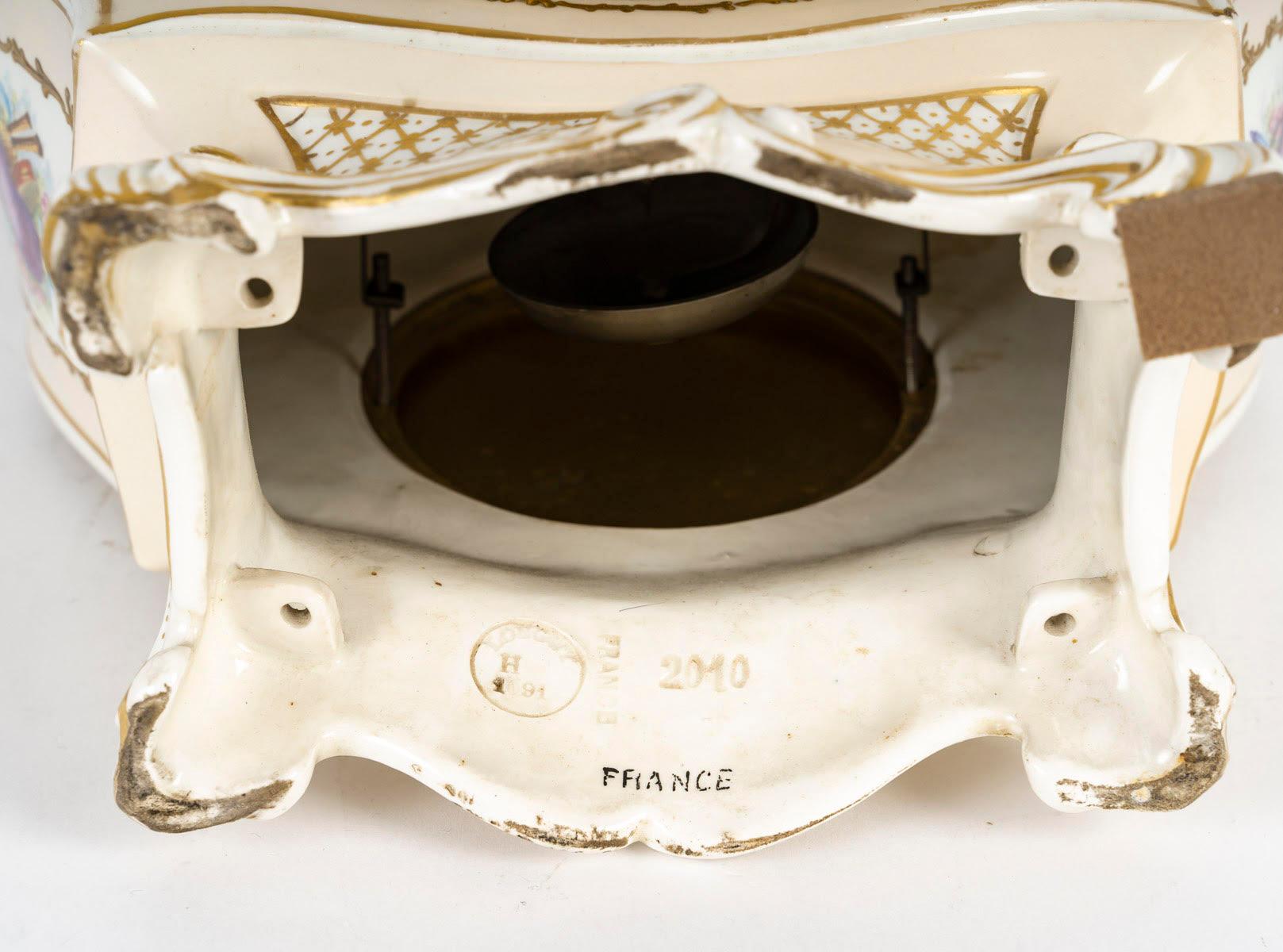 19th Century Porcelain Clock, Napoleon III Period. For Sale 5