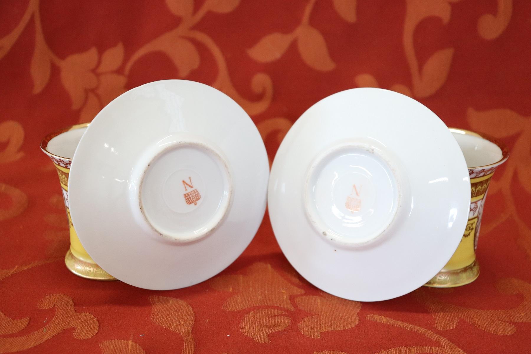 19th Century Porcelain Coffee Cup Collection Portrait of Napoleon and Joséphine  1