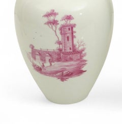 Urne décorative en porcelaine du 19e siècle avec paysages peints à la main, Allemagne