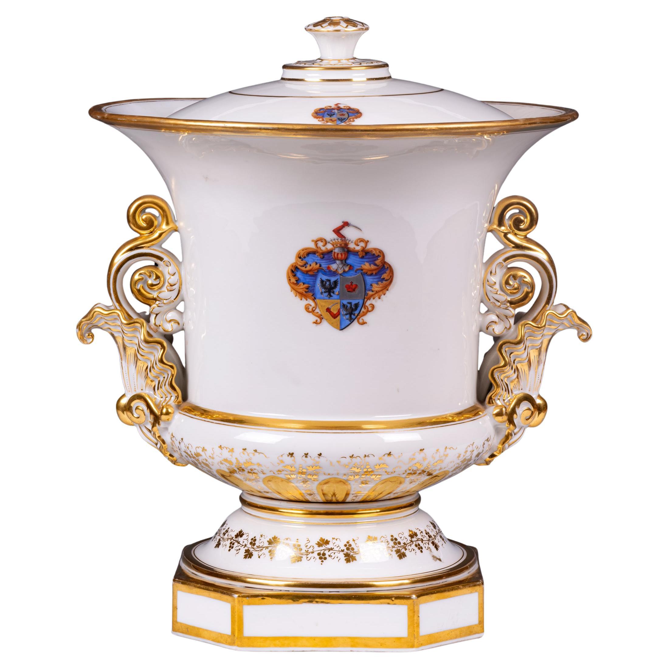 19th Century Porcelain Ice Pail & Cover By Jacob Petit