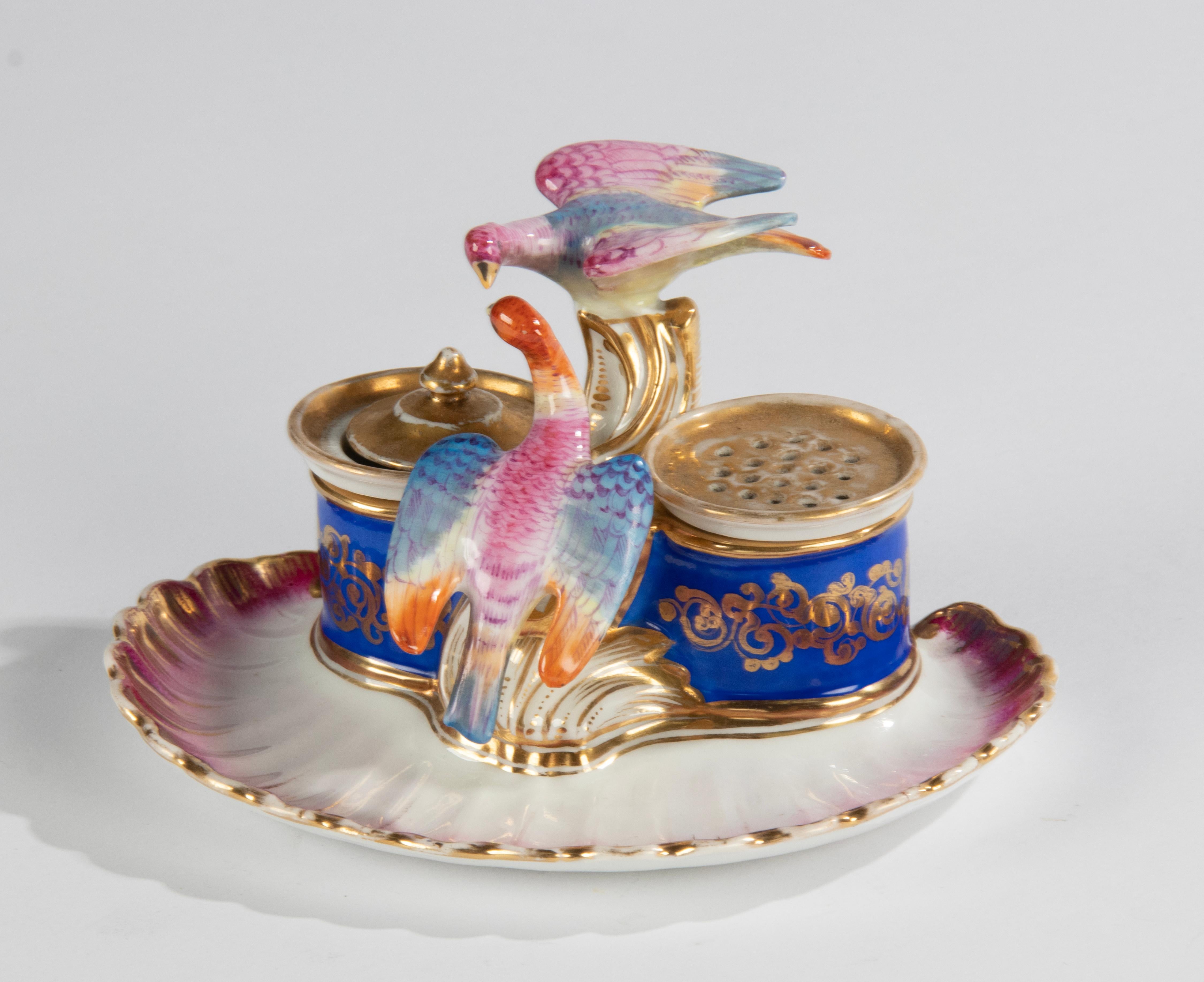 19th Century Porcelain Inkwell - Vieux Paris In Good Condition For Sale In Casteren, Noord-Brabant
