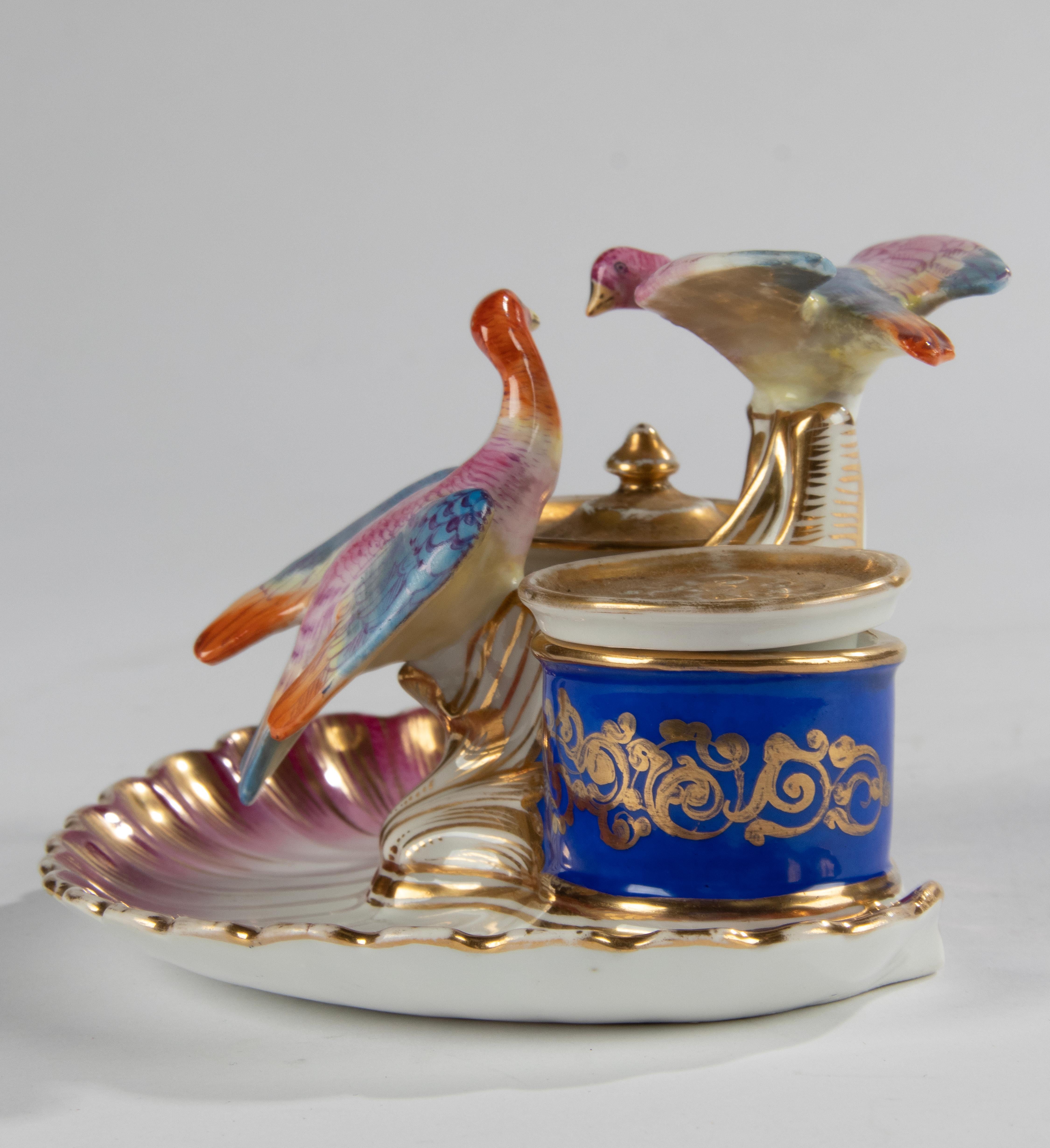 Late 19th Century 19th Century Porcelain Inkwell - Vieux Paris For Sale