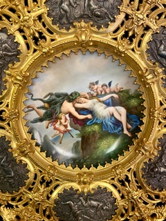 19th Century Porcelain Plate in a Gilt Bronze Frame