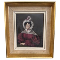 Antique 19th Century Porcelain Portrait Plaque