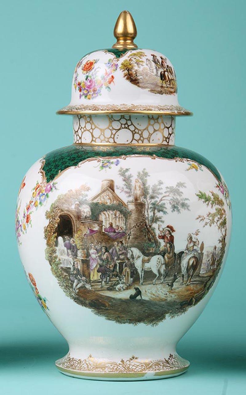 German 19th Century Porcelain Vases by Helena Wolfsohn, Dresden
