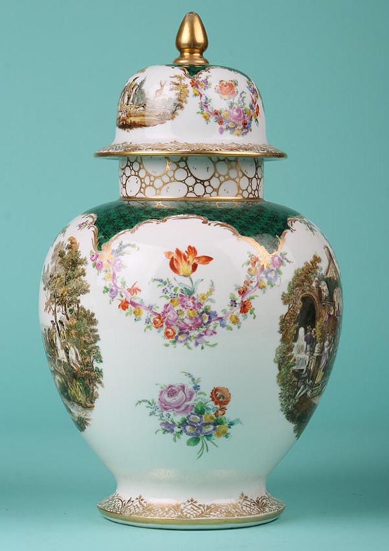 19th Century Porcelain Vases by Helena Wolfsohn, Dresden 1