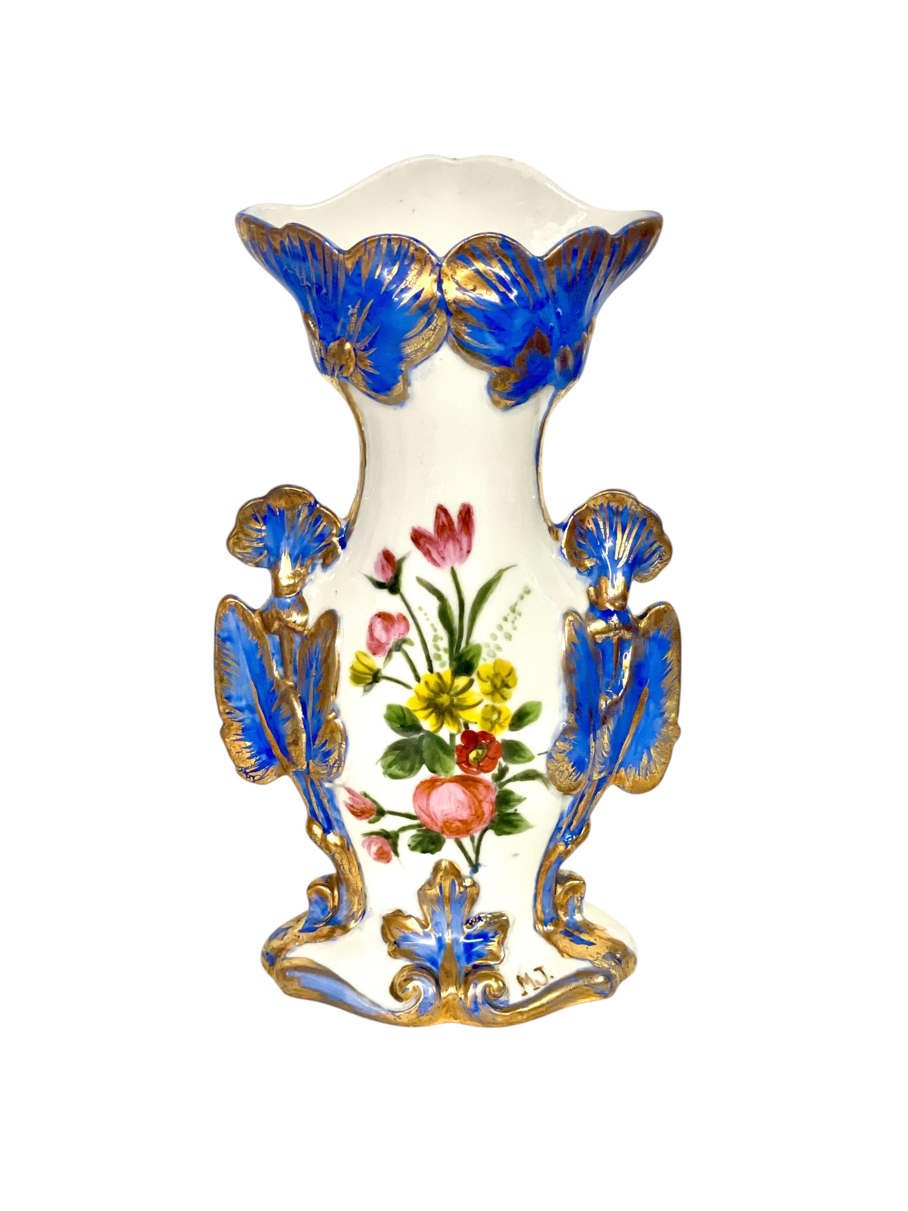 Vaso nuziale in porcellana del XIX secolo con accenti dorati in vendita 11