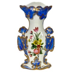 19th Century Porcelain Wedding Vase with Gilded Accents