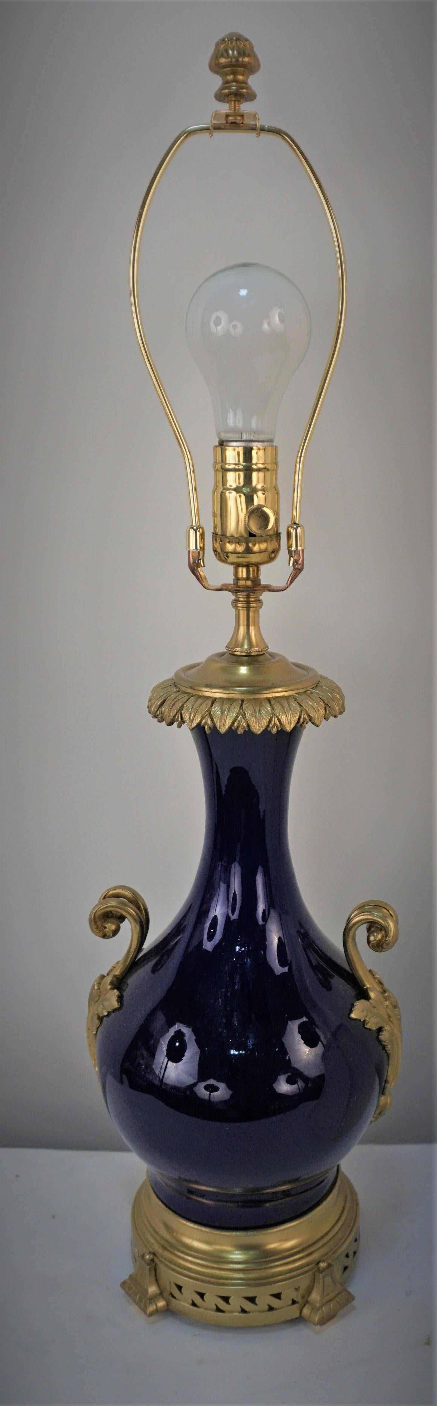 French 19th Century Porcelains Bronze Table Lamp