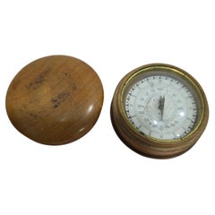 19th Century Portable Sundial in Turned Wooden Case