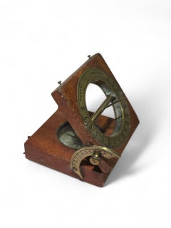 19th Century Portable Sundial Signed “Dollond London” — Wood and Brass