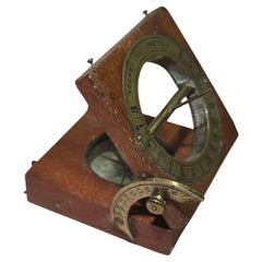 19th Century Portable Sundial Signed “Dollond London” — Wood and Brass