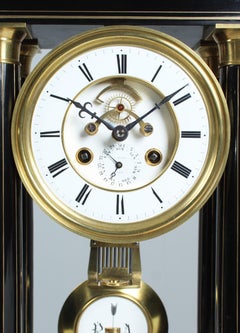 19th Century Portal Mantel Clock with Date and open Escapement, Paris, c. 1870