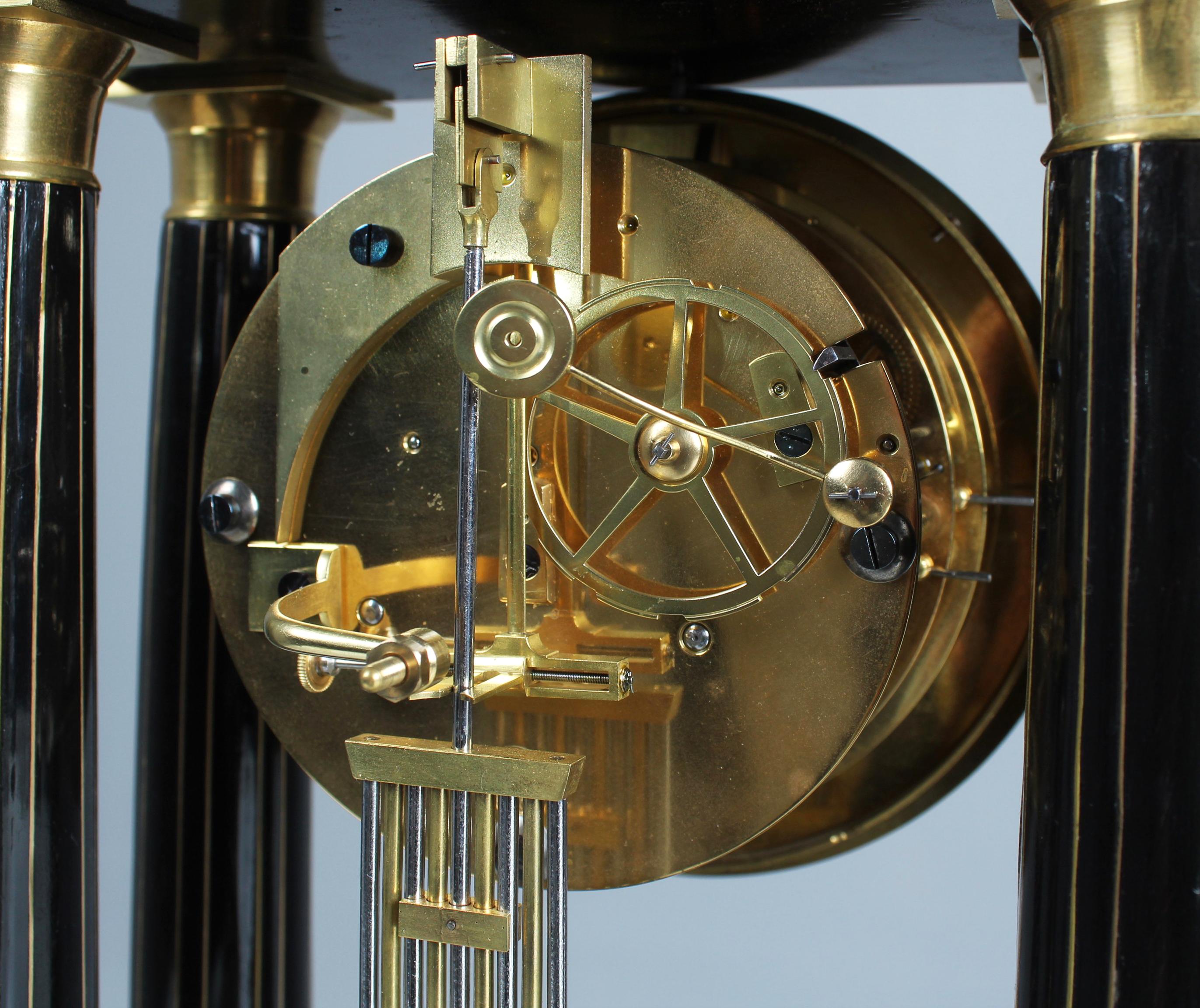 19th Century Portal Mantel Clock with Date and open Escapement, Paris, c. 1870 2