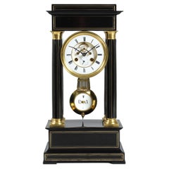 19th Century Portal Mantel Clock with Date and open Escapement, Paris, c. 1870