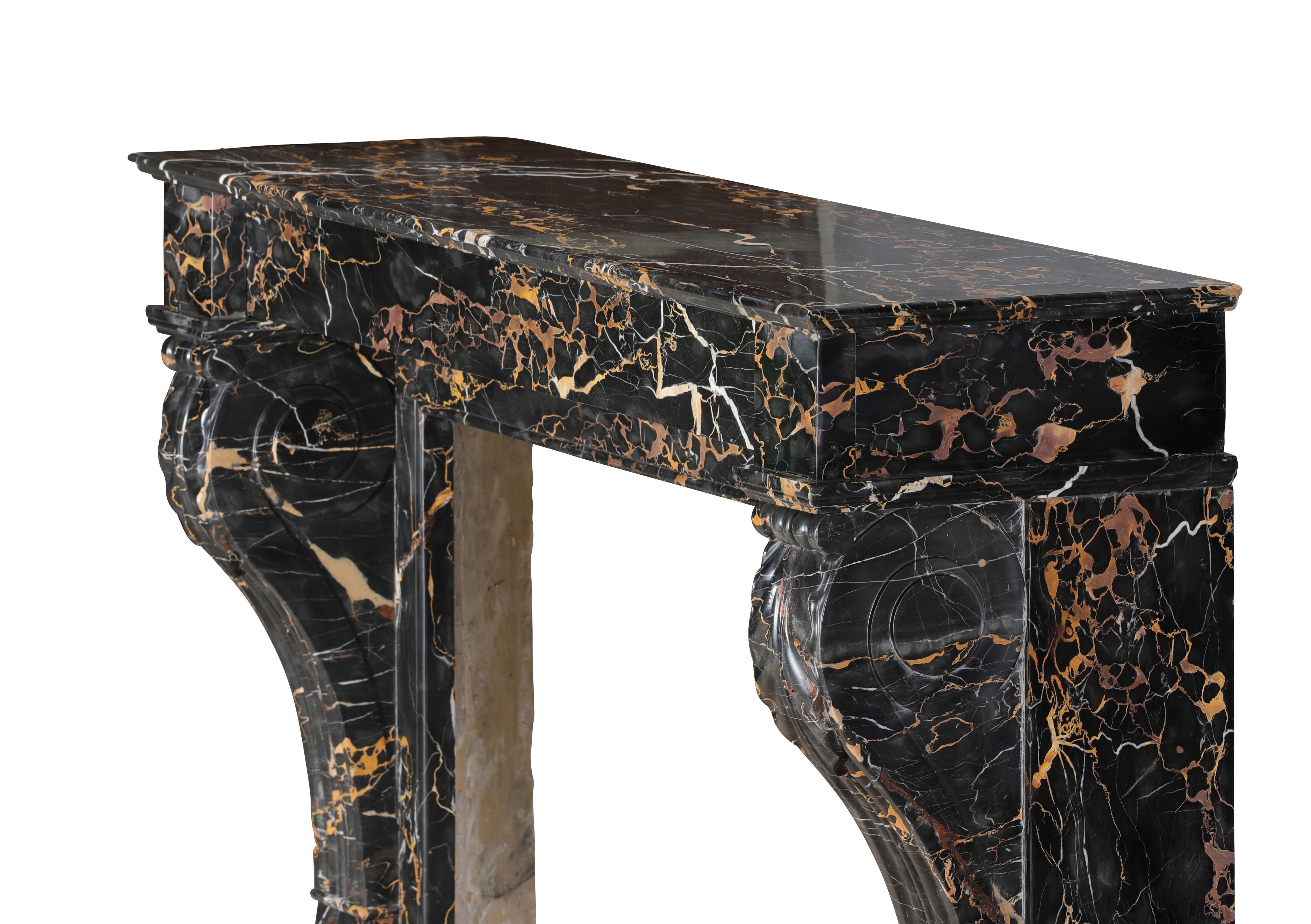 19th Century Portor Marble Fireplace Mantel With Lion Paws - Rare Luxury For Sale 7
