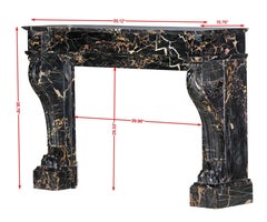 19th Century Portor Marble Fireplace Mantel With Lion Paws - Rare Luxury