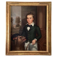 Portrait du 19e siècle "Boy and his Dog" attribué à Robert Street