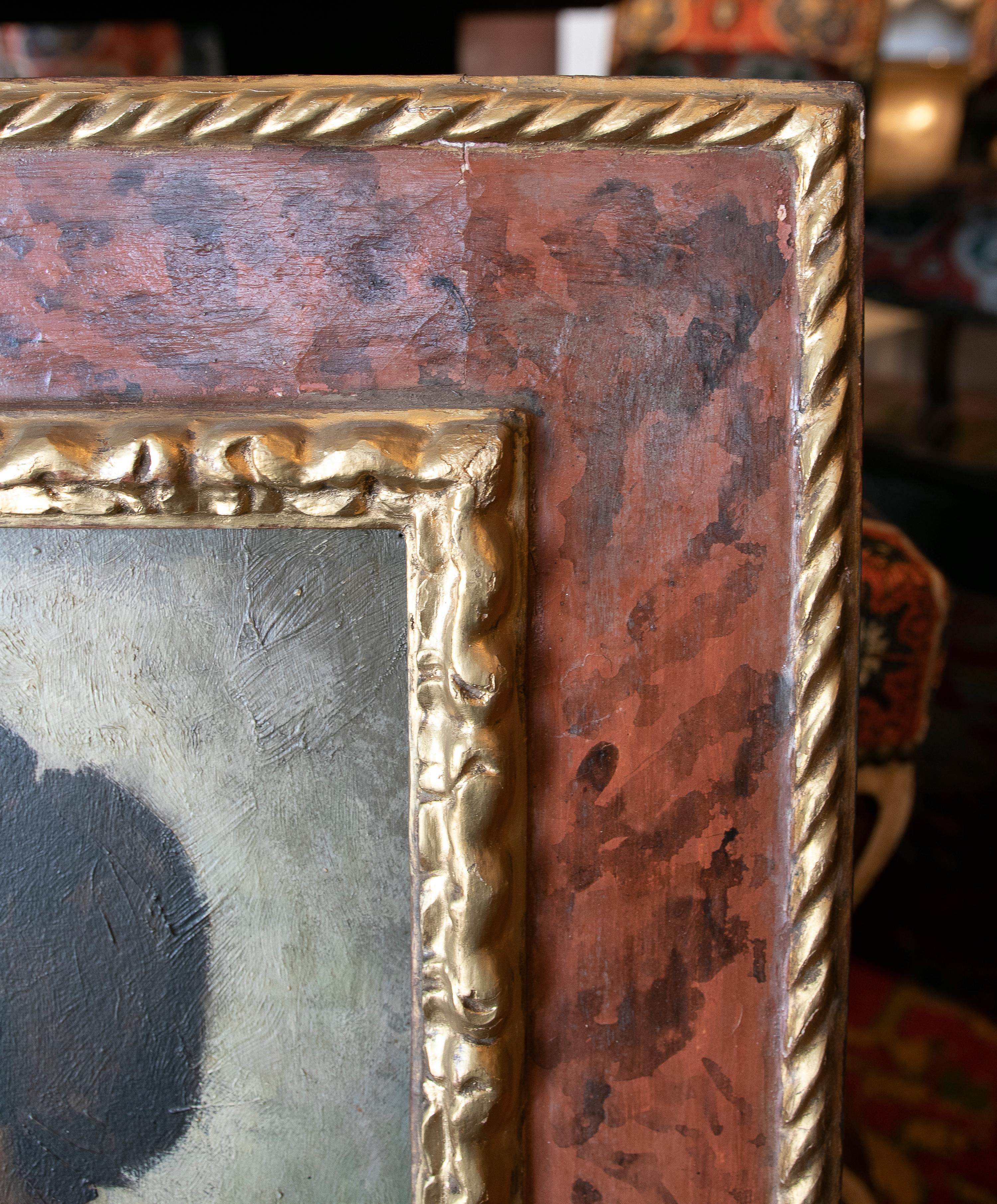 Mid-20th Century 19th Century Portrait of a Woman Painted in Oil on Canvas with Frame For Sale