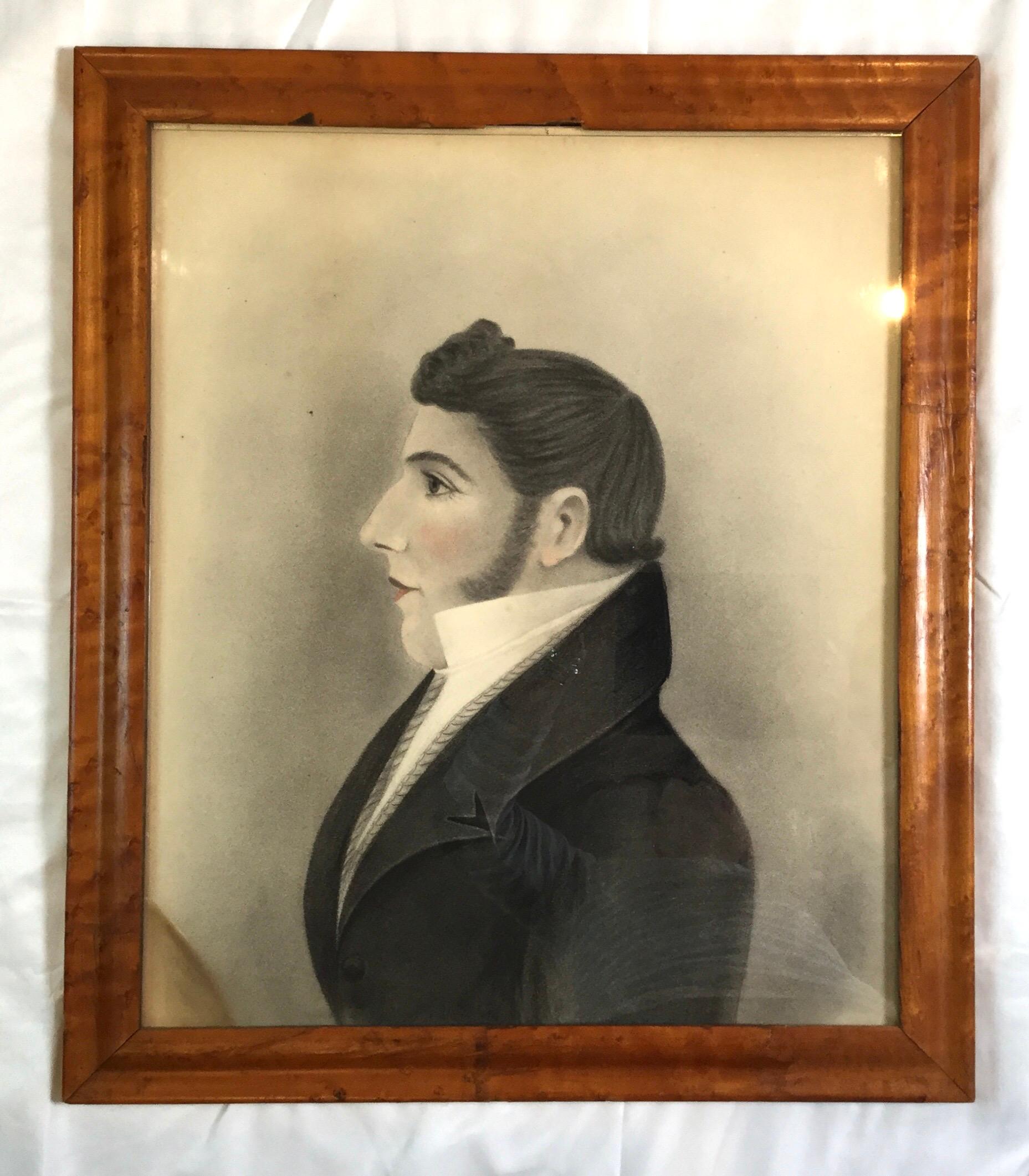 19th Century Portrait of a Young Gentleman Charcoal on Paper 3