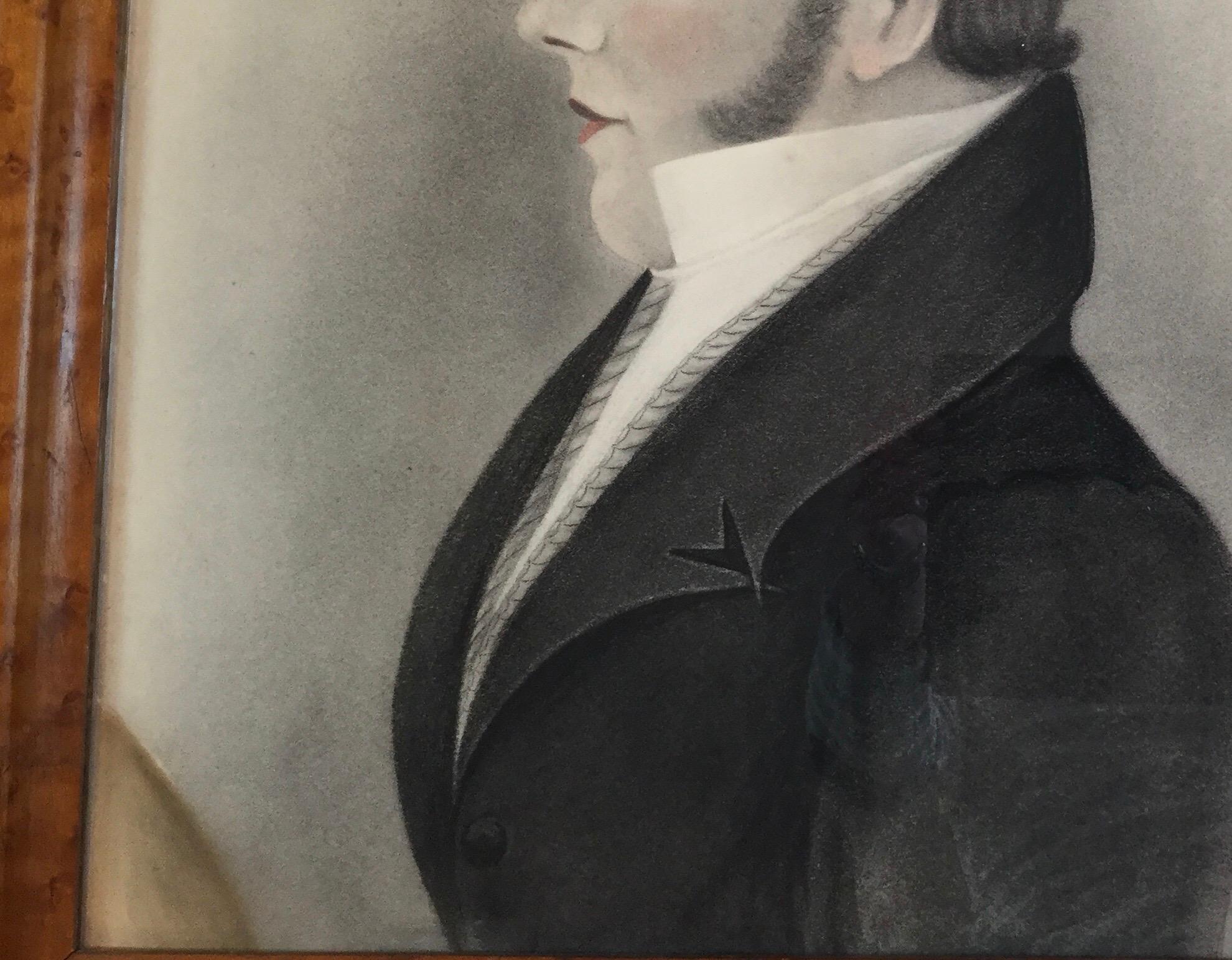 19th Century Portrait of a Young Gentleman Charcoal on Paper 4