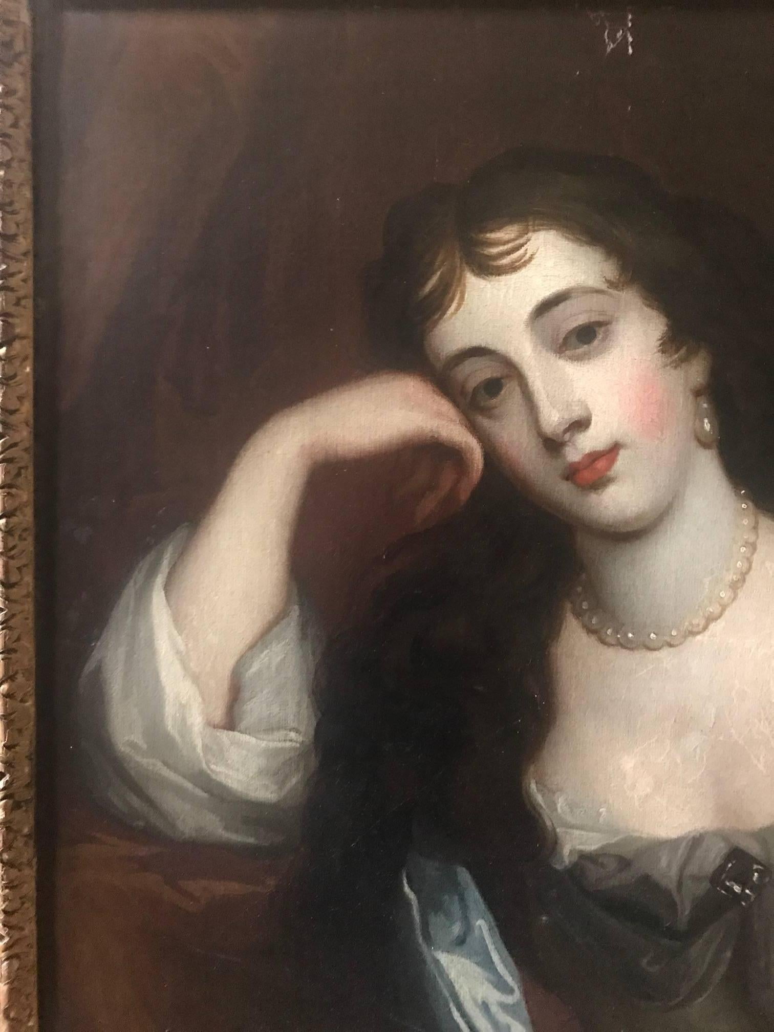 English 19th Century Portrait of a Young Lady from the School of Peter Lely