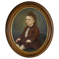 19th Century Portrait of a Youth Original Oil Painting