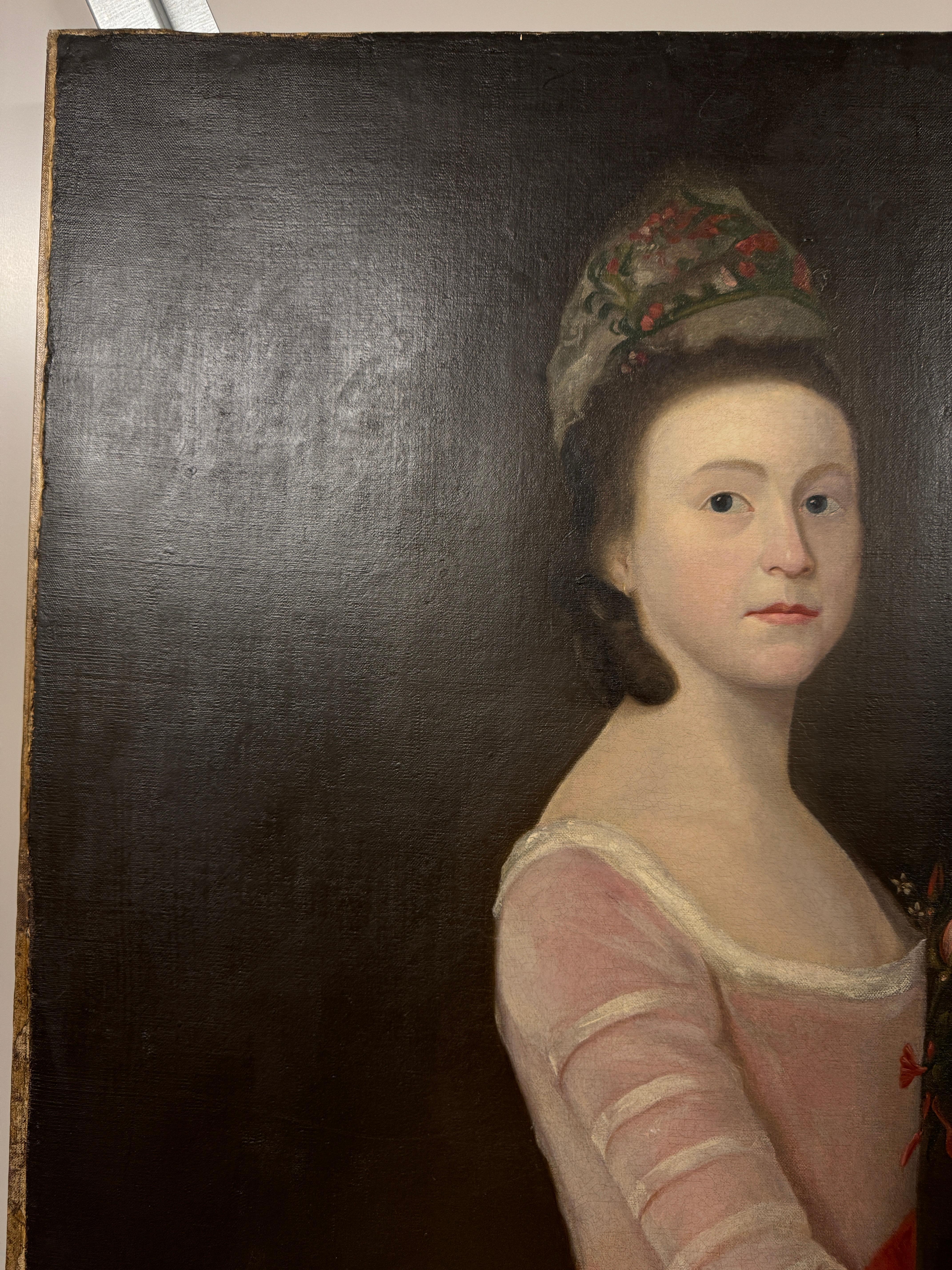19th Century Portrait of Girl in Pink Dress , Danish School In Good Condition In Basildon, GB