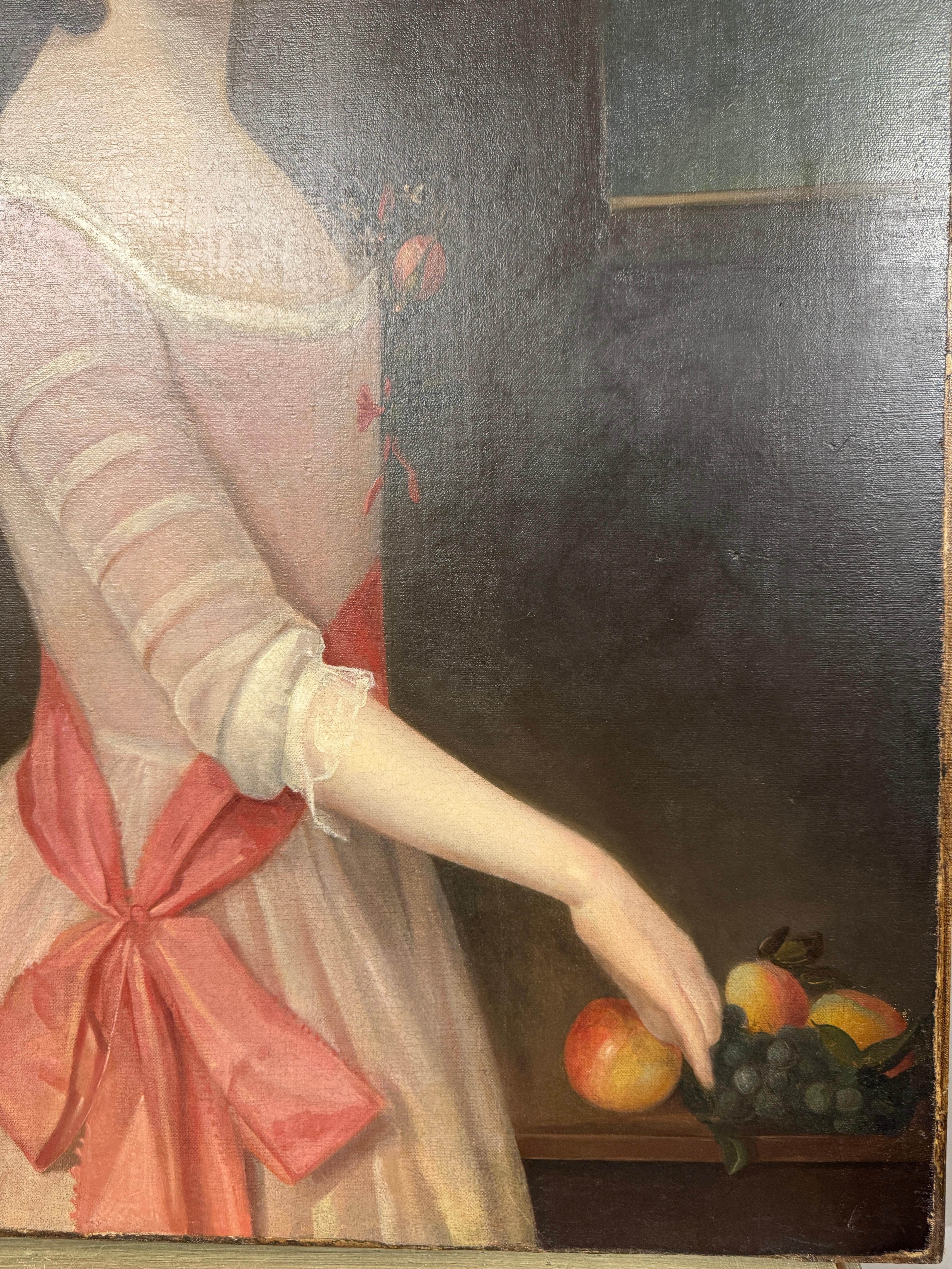 19th Century Portrait of Girl in Pink Dress , Danish School 1
