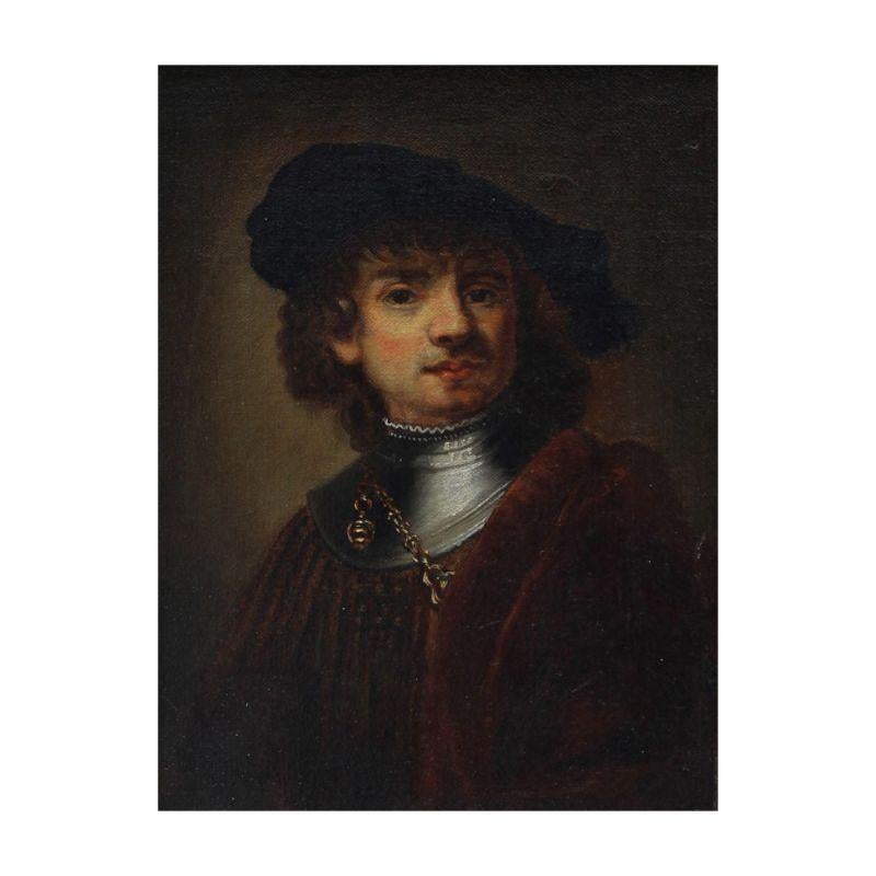 Porträt von Tiziano und Rembrandt, Paar Gemälde, Öl auf Leinwand, 19. Jahrhundert im Zustand „Gut“ in Milan, IT