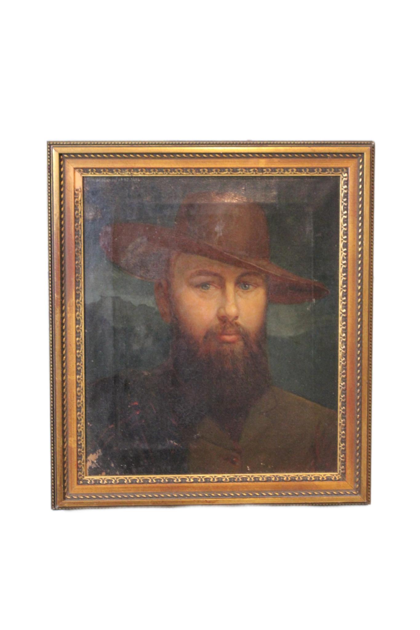 Hand-Painted 19th century English school Portrait of Railway Engineer For Sale